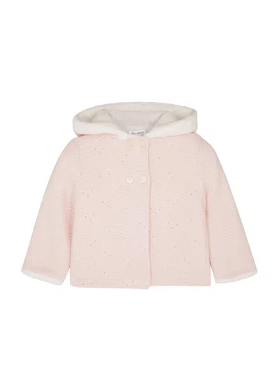 Tartine Et Chocolat Babies'  Kids Rose Pink Hooded Cotton-blend Coat (6-12 Months)