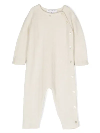 Tartine Et Chocolat Babies' Knitted Cashmere Romper In Neutrals