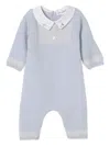 Tartine Et Chocolat Knitted Collared Romper In Blue