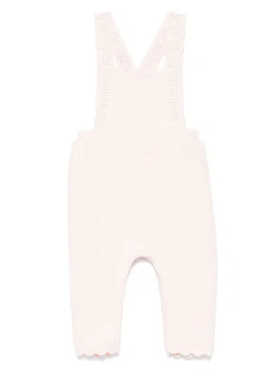 Tartine Et Chocolat Babies' Knitted Dungarees In Pink