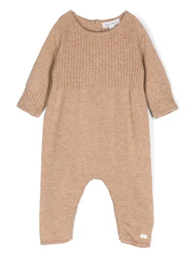 Tartine Et Chocolat Babies' Knitted Romper In Neutrals