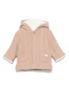Tartine Et Chocolat Knitted-texture Hooded Jacket In Brown