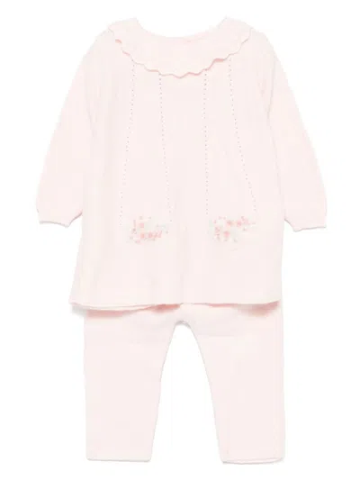 Tartine Et Chocolat Babies' Knitted Trousers Set In Pink