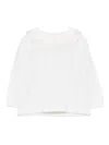 Tartine Et Chocolat Lace-collar Cable-knit Sweater In White