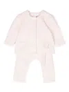 Tartine Et Chocolat Lace-trim Cardigan And Leggings In Pink