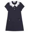 Tartine Et Chocolat Lace-trimmed Cotton Dress In Blue