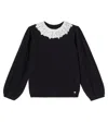 Tartine Et Chocolat Lace-trimmed Sweater In Black