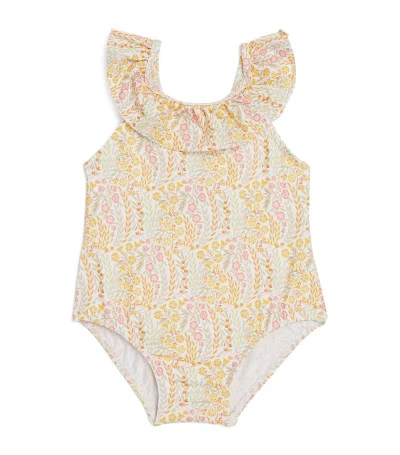 Tartine Et Chocolat Liberty Print Floral Ruffle Swimsuit (3-36 Months) In Nude
