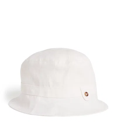 Tartine Et Chocolat Kids' Linen Bob Bucket Hat In Blue