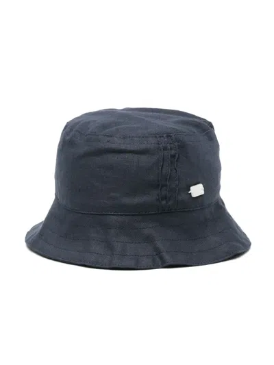 Tartine Et Chocolat Babies' Linen Bucket Hat In Blue