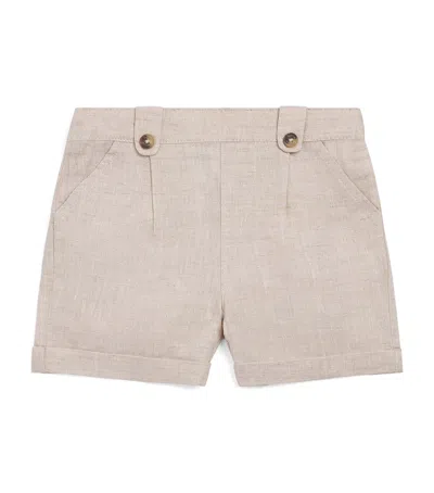 Tartine Et Chocolat Kids' Linen Ceremony Shorts In Neutral