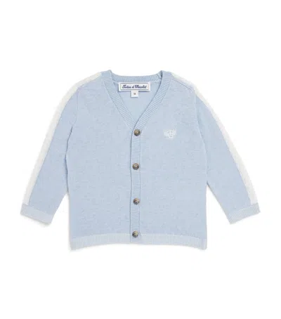 Tartine Et Chocolat Kids' Linen-cotton Blend Cardigan In Blue