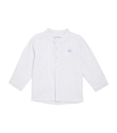 Tartine Et Chocolat Kids' Linen-cotton Striped Shirt In Blue