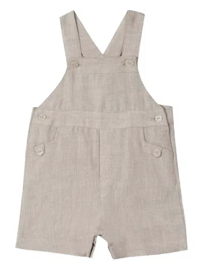 Tartine Et Chocolat Babies' Linen Dungarees In Neutral