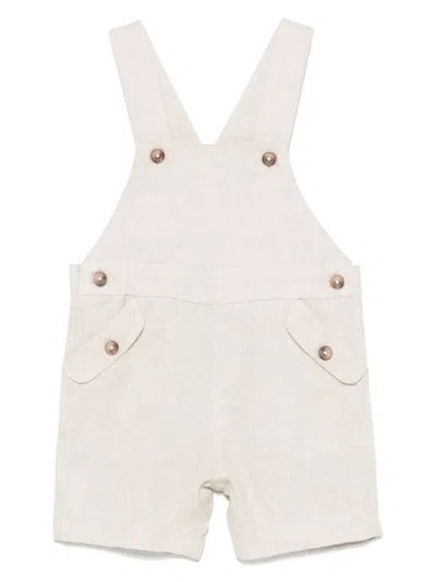 Tartine Et Chocolat Babies' Linen Dungarees In Neutrals