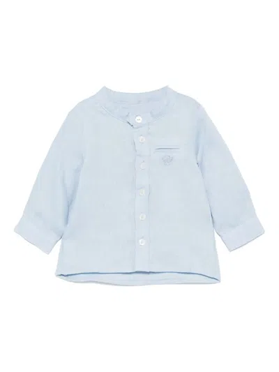 Tartine Et Chocolat Babies' Linen Shirt In Blue