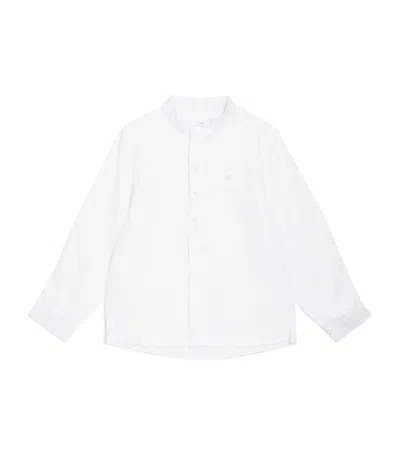 Tartine Et Chocolat Kids' Linen Stand-collar Shirt In White