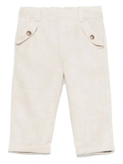Tartine Et Chocolat Babies' Linen Trousers In Neutrals