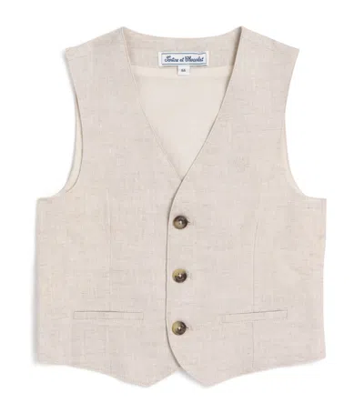 Tartine Et Chocolat Kids' Linen Waistcoat In Neutral