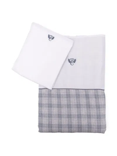 Tartine Et Chocolat Logo-embroidered Sheets Set In Grey