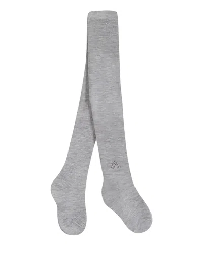 Tartine Et Chocolat Babies' Logo-embroidered Tights In Gray