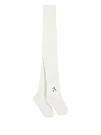 Tartine Et Chocolat Babies' Logo-embroidered Tights In White