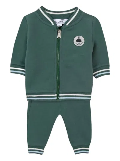 Tartine Et Chocolat Babies' Logo-embroidered Tracksuit Set In Green