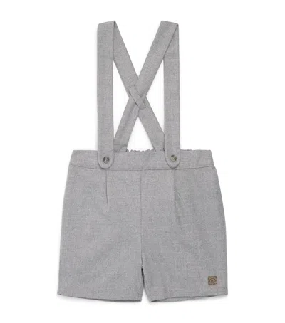 Tartine Et Chocolat Kids'  Logo Patch Dungarees In Gray