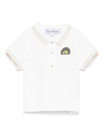 Tartine Et Chocolat Babies' Logo-patch Polo Shirt In White