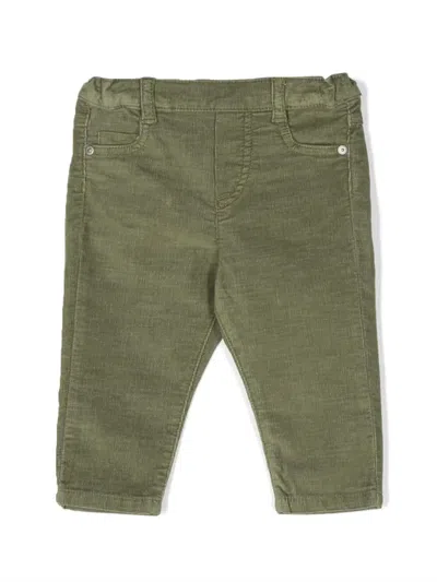 Tartine Et Chocolat Babies' Logo-patch Stretch-cotton Trousers In Green