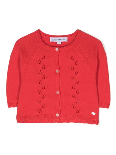Tartine Et Chocolat Babies' Logo-plaque Knitted Jacket In Red