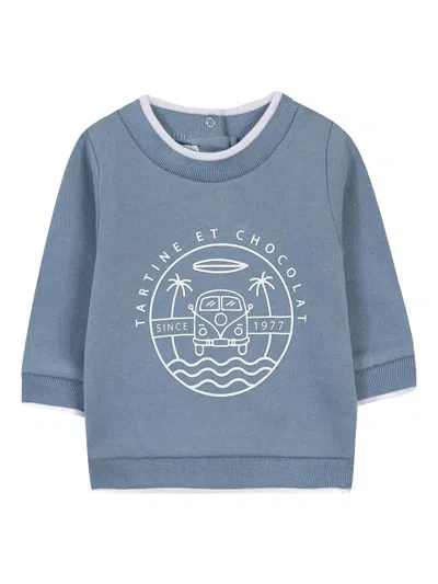 Tartine Et Chocolat Kids' Logo-print Sweatshirt In Blue