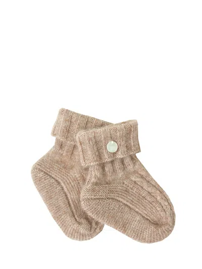 Tartine Et Chocolat Mini Cashmere Slippers For Baby In Grey