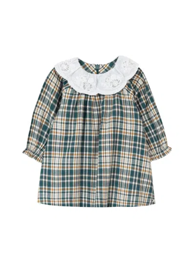 Tartine Et Chocolat Mini Collar Dress For Baby Girls In Green
