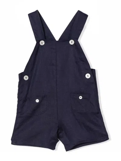 Tartine Et Chocolat Mini Linen Jumpsuit For Baby Boys In Blue