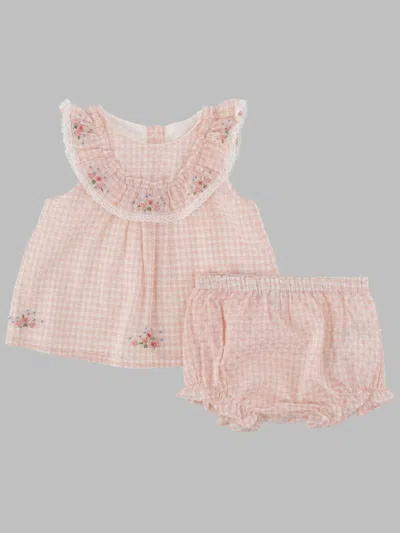 Tartine Et Chocolat Mini Short Jumpsuit Outfit For Girls In Pink