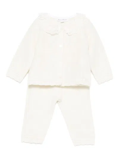 Tartine Et Chocolat Mini Sweater Set With Sweatshirt For Girls In White