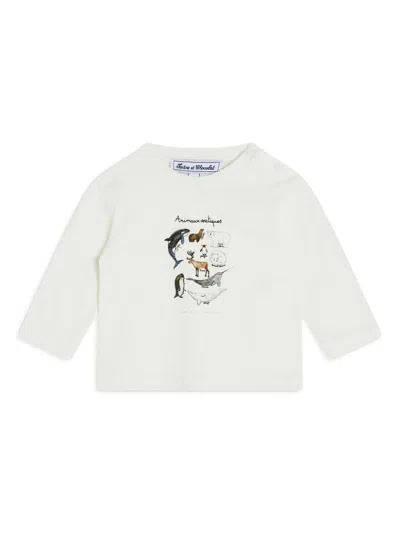 Tartine Et Chocolat Babies' North Pole Animals Long-sleeve T-shirt In White
