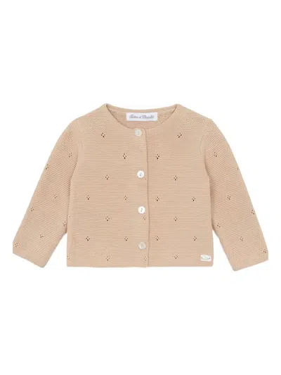 Tartine Et Chocolat Babies' Openwork Cardigan In Neutral