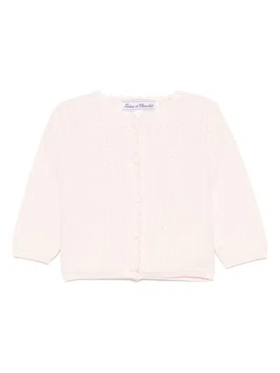 Tartine Et Chocolat Babies' Openwork Cardigan In Pink