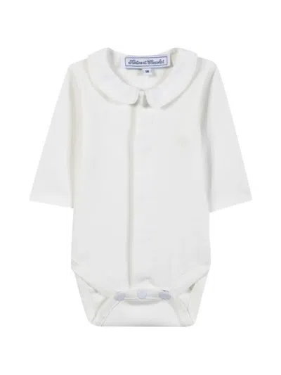 Tartine Et Chocolat Babies' Peter Pan-collar Bodysuit In White