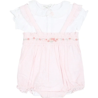 Tartine Et Chocolat Kids' Pink Dungarees For Baby Girl With Liberty Fabric