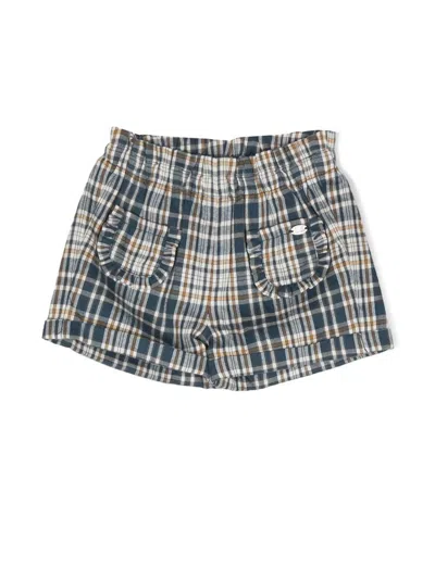 Tartine Et Chocolat Babies' Plaid Check Cotton-blend Shorts In Blue