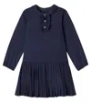 Tartine Et Chocolat Pleated Ruffled Dress In Blue