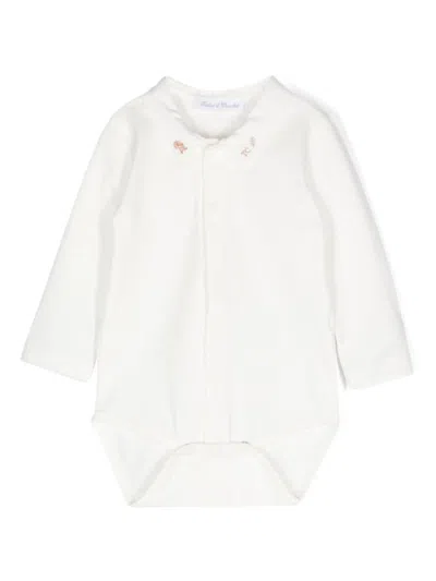 Tartine Et Chocolat Babies' Pointed-collar Body In White