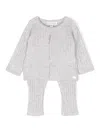 Tartine Et Chocolat Pointelle-knit Cardigan And Trousers In Grey