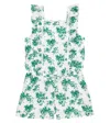 Tartine Et Chocolat Printed Ruffled Cotton Playsuit In Vert