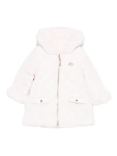 Tartine Et Chocolat Babies' Quilted Hooded Coat In White