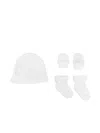 Tartine Et Chocolat Ribbed-knit Organic Cotton Hat Set In White