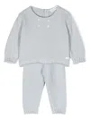 Tartine Et Chocolat Ribbed-trim Cotton Trouser Set In Blue